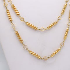 TIFFANY & CO. 1970 Schlumberger Long Rotini Necklace Sautoir In 19Kt Yellow Gold