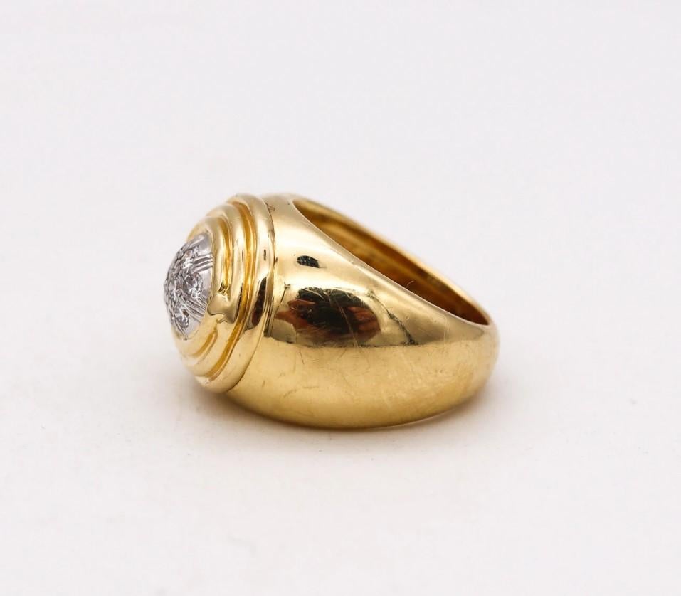 Brilliant Cut Tiffany & Co. 1970 Schlumberger Rare Ring in 18Kt Gold Platinum with VS Diamonds