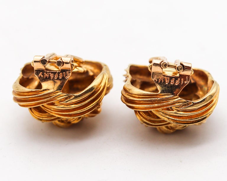 Tiffany Co. 1970 Vintage Celtic Knots Clip Earrings in Textured 18Kt ...