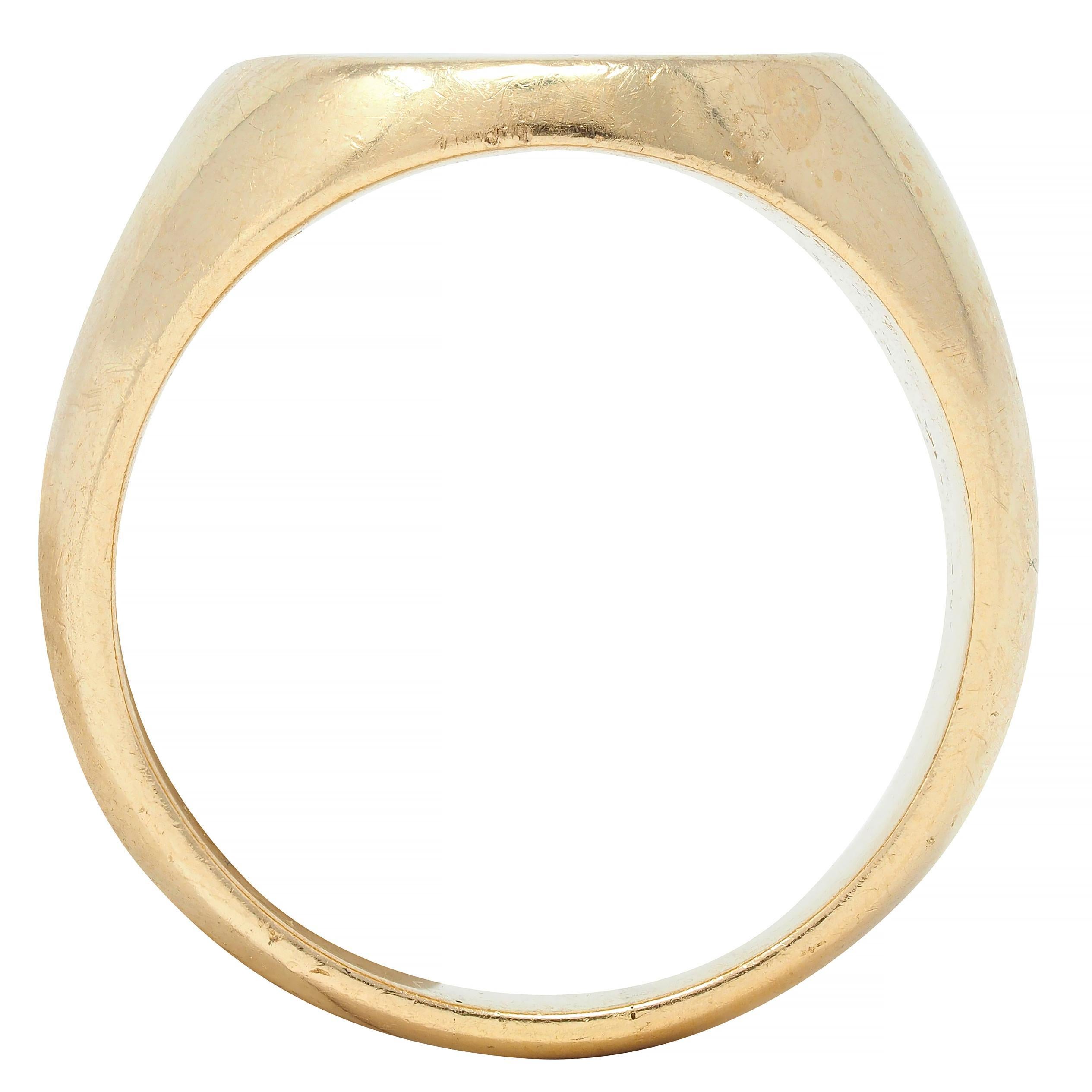 Tiffany & Co. 1970's 14 Karat Yellow Gold TED Unisex Vintage Signet Ring For Sale 6