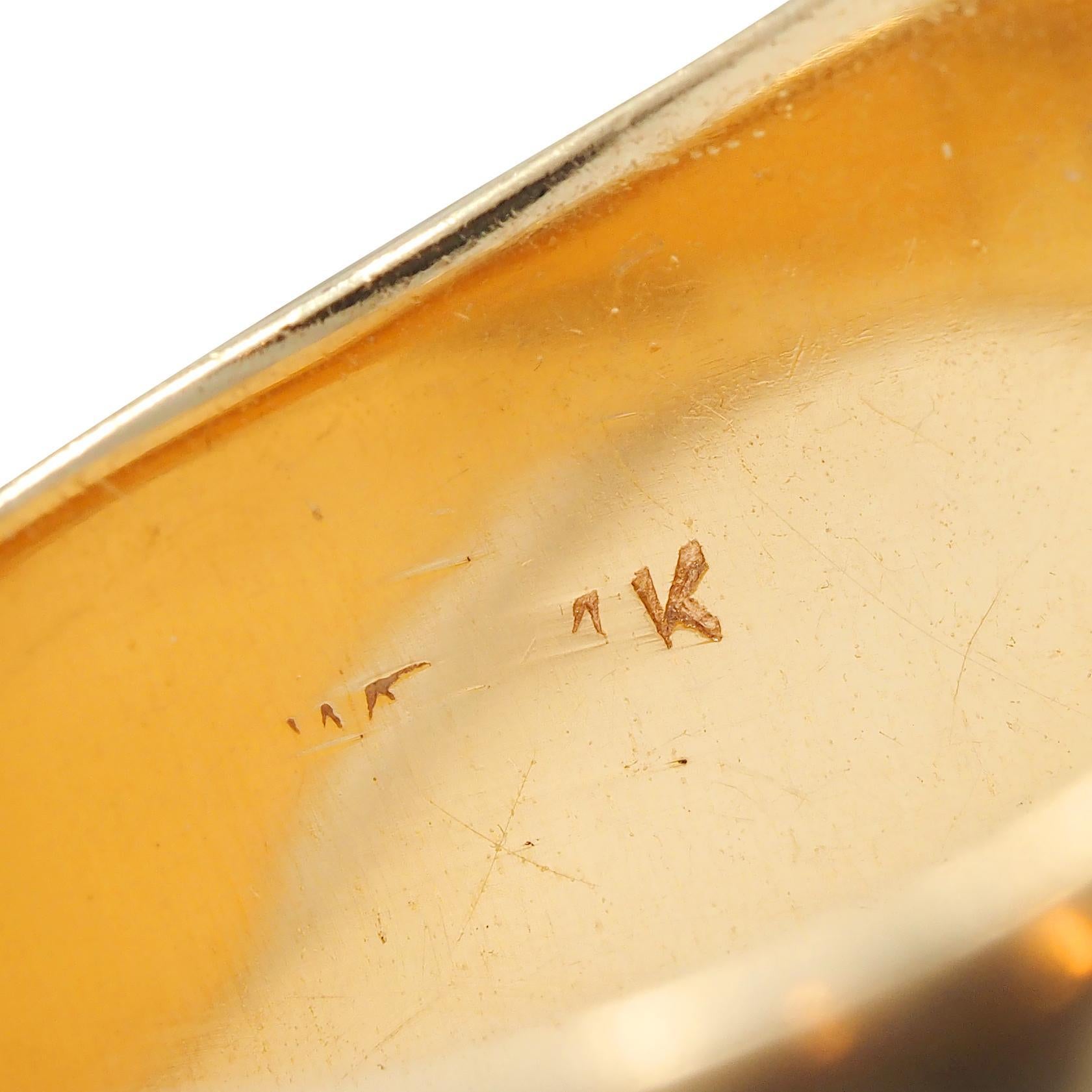 Tiffany & Co. 1970's 14 Karat Yellow Gold TED Unisex Vintage Signet Ring 6