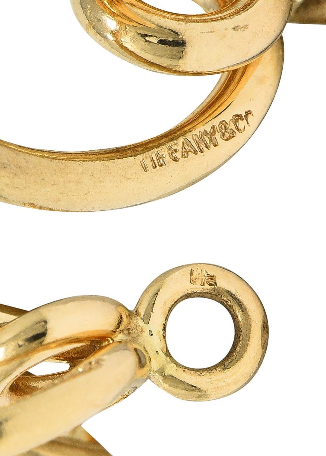 Tiffany & Co. 1980's 14 Karat Yellow Gold Vintage Mousetrap Link Bracelet For Sale 6