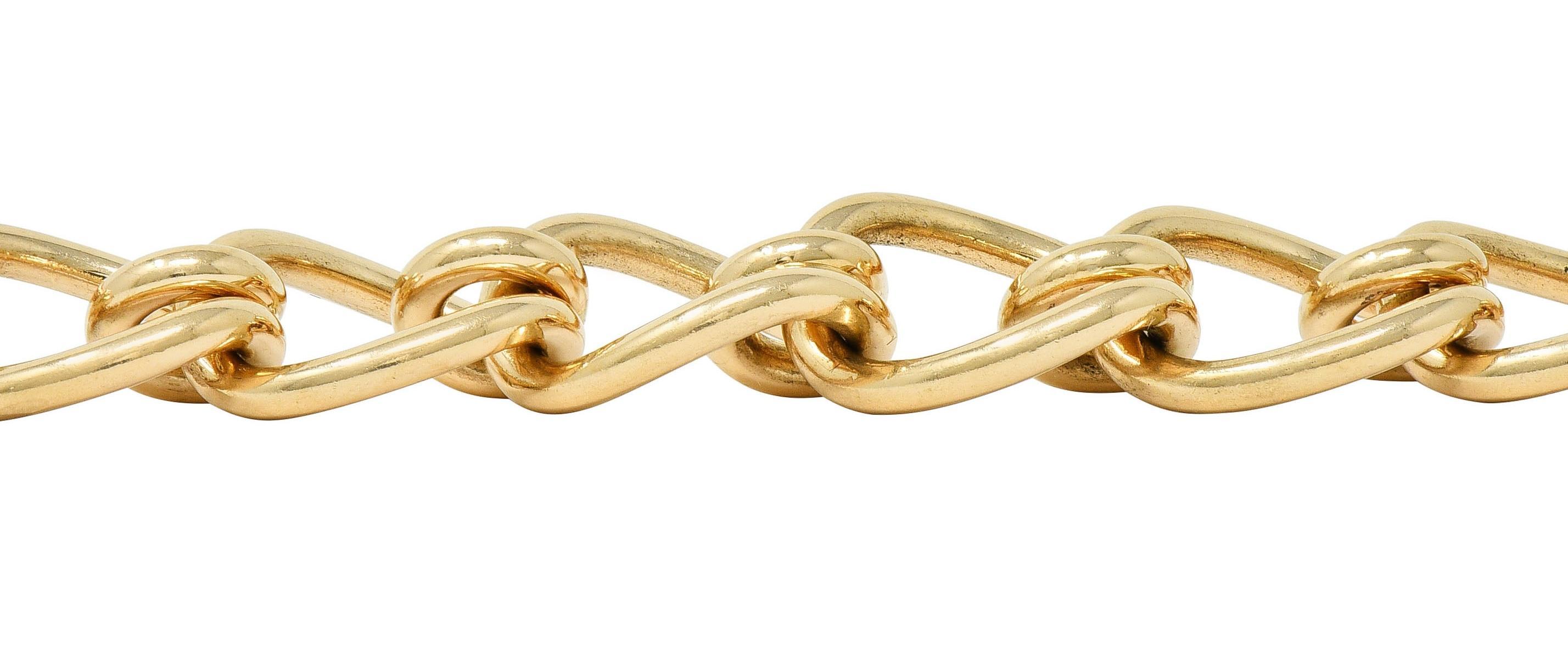 Tiffany & Co. 1980's 14 Karat Yellow Gold Vintage Mousetrap Link Bracelet For Sale 5