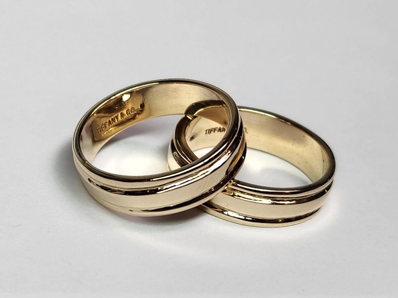 Women's or Men's TIFFANY & CO. 1970s 14k Yellow Gold Pair of Bands Vintage