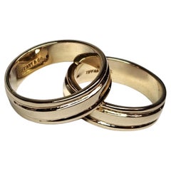 TIFFANY & CO. 1970s 14k Oro Amarillo Par de Bandas Vintage