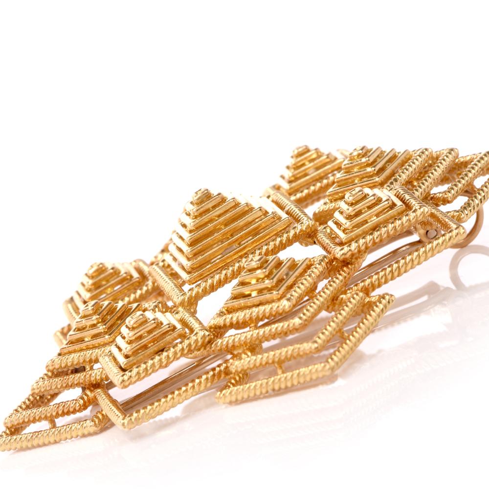 Tiffany & Co. 1970s 18 Karat Gold Pyramidal Lapel Pin Brooch Pendant 2