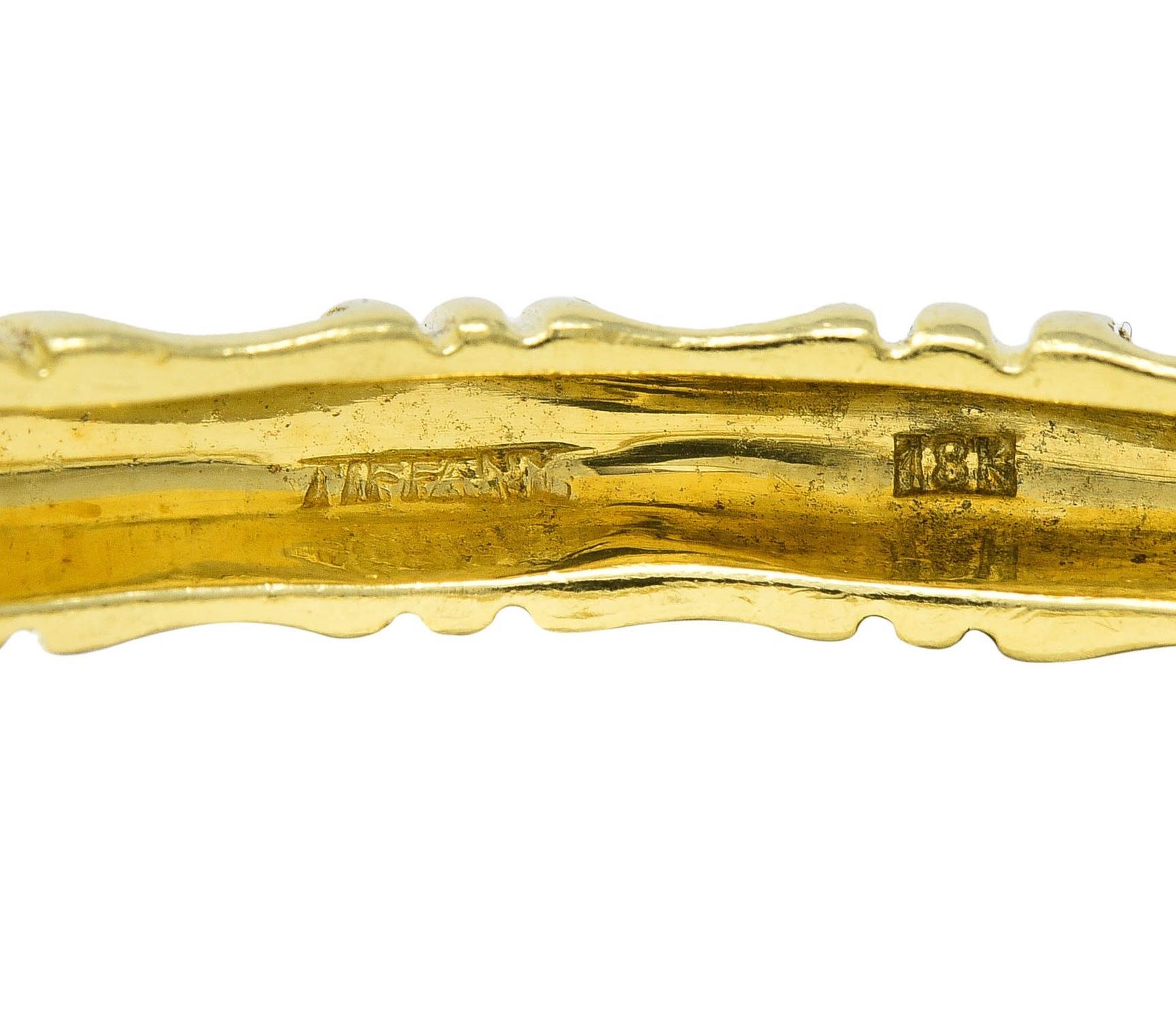 Tiffany & Co. 1970's 18 Karat Yellow Gold Vintage Bamboo Bangle Bracelet For Sale 1