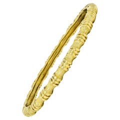 Tiffany & Co. 1970's 18 Karat Yellow Gold Vintage Bamboo Bangle Bracelet