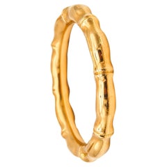 Tiffany &amp;amp; Co. Bracelet jonc rare en or jaune massif 18 carats à motif de bambou, années 1970