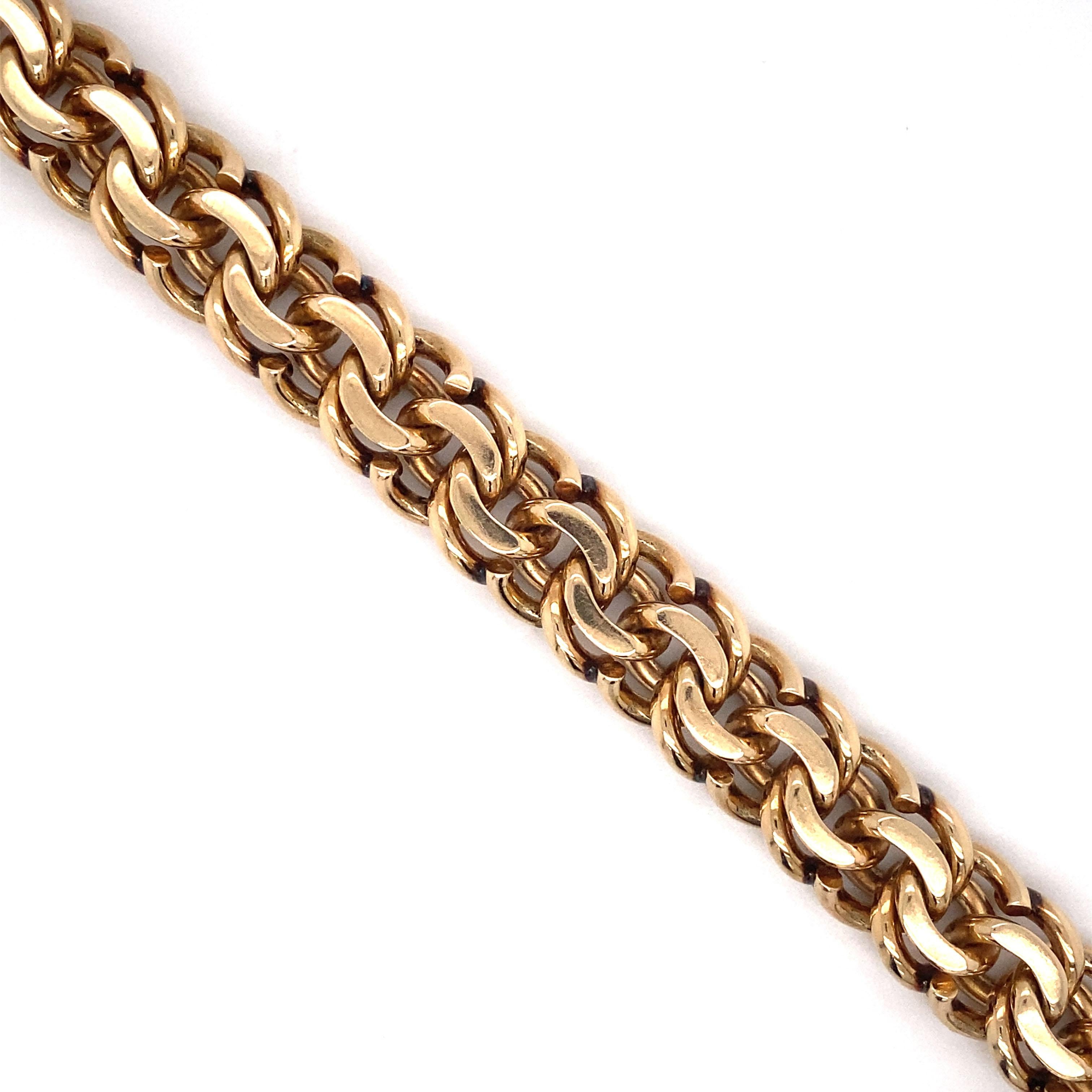 Tiffany & Co. 1970s Retro Chain Bracelet in 14 Karat Gold In Excellent Condition In Atlanta, GA