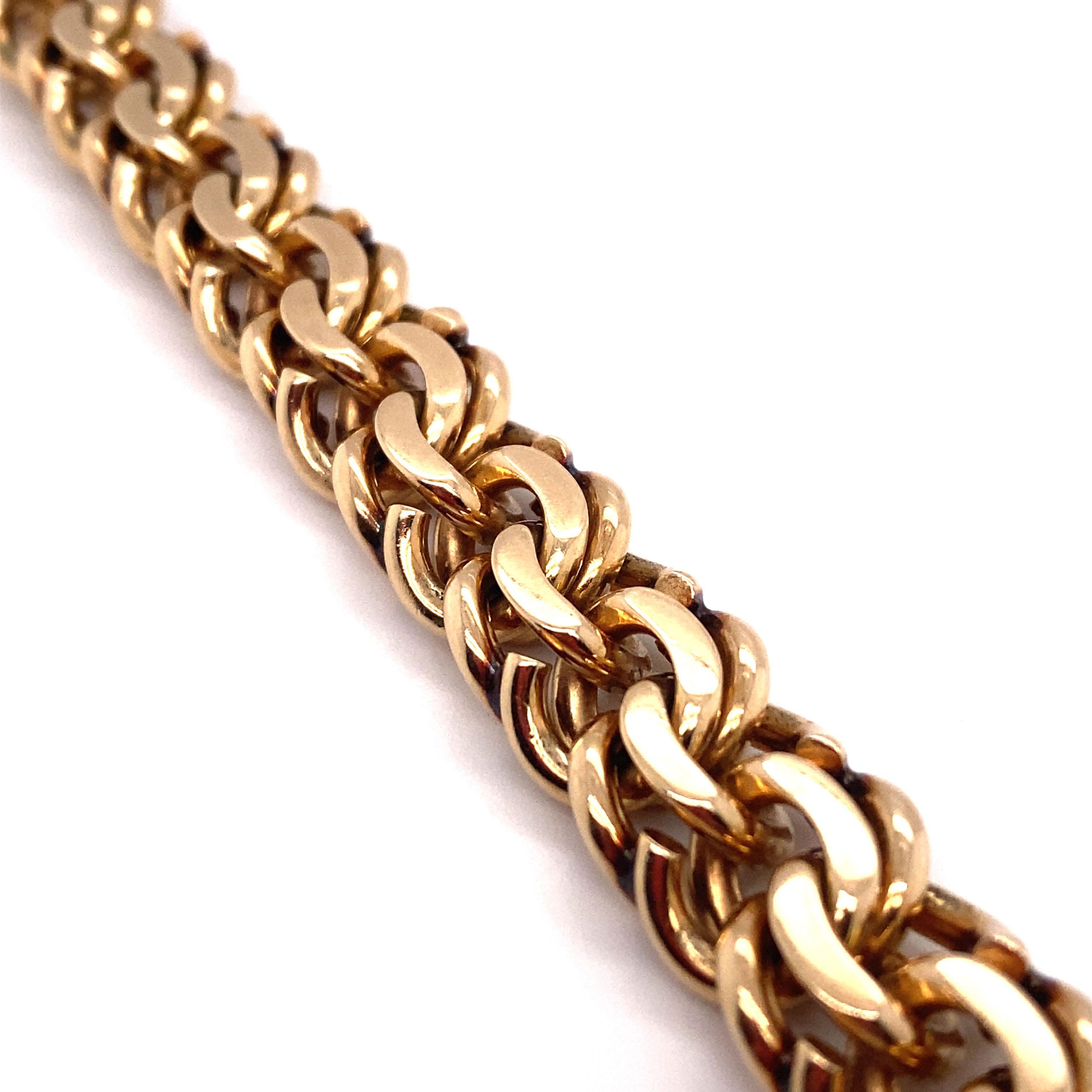 Women's or Men's Tiffany & Co. 1970s Retro Chain Bracelet in 14 Karat Gold
