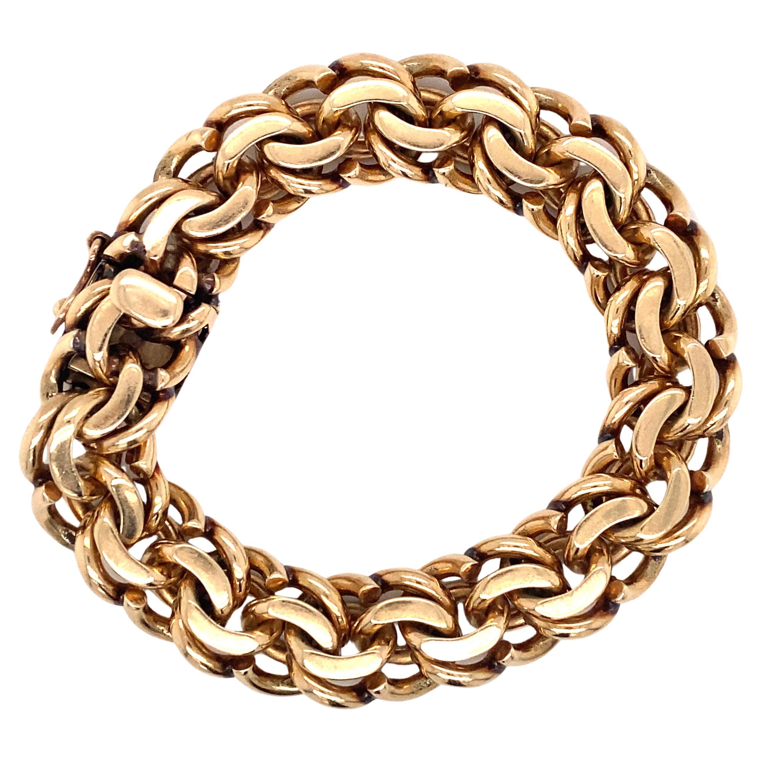 Tiffany & Co. 1970s Retro Chain Bracelet in 14 Karat Gold