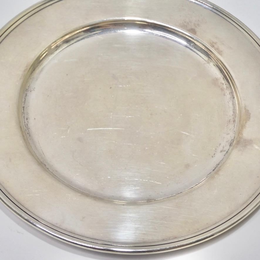 This vintage Tiffany & Co silver plate is the perfect addition to your kitchen sets! Spice up your kitchen cabinets or desk area with the perfect touch of vintage with this amazing Tiffany & Co plate circa 1970s! Great medium size plate in a