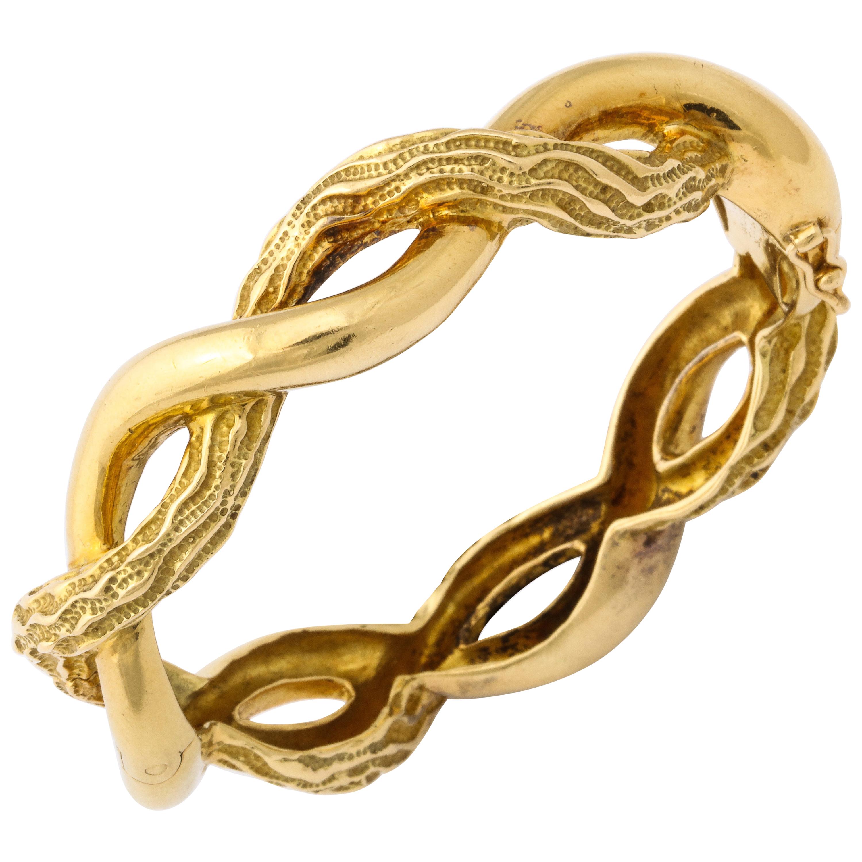 Tiffany-Armband 1970er Jahre Texturiertes 18K Gold