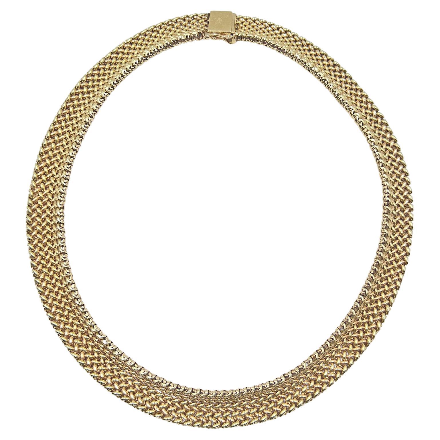 Women's Tiffany & Co. 1970s Yellow Gold Weave Collar Necklace