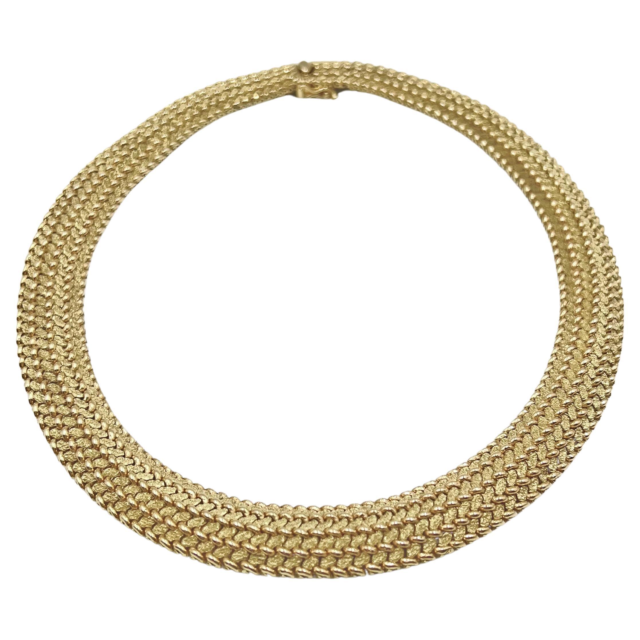 Tiffany & Co. 1970s Yellow Gold Weave Collar Necklace
