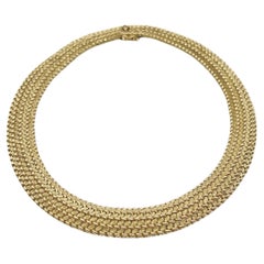 Tiffany & Co. 1970s Yellow Gold Weave Collar Necklace