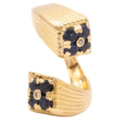 Tiffany Co 1973 Donald Claflin Toi Et Moi Ring in 18Kt with Sapphire and Diamond