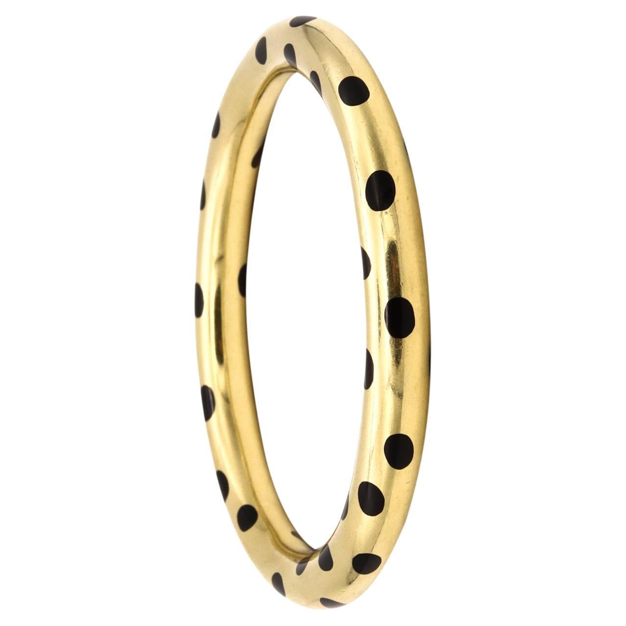 Tiffany & Co. 1975 by Angela Cummings Dots Bangle in 18Kt Gold with Black Jade