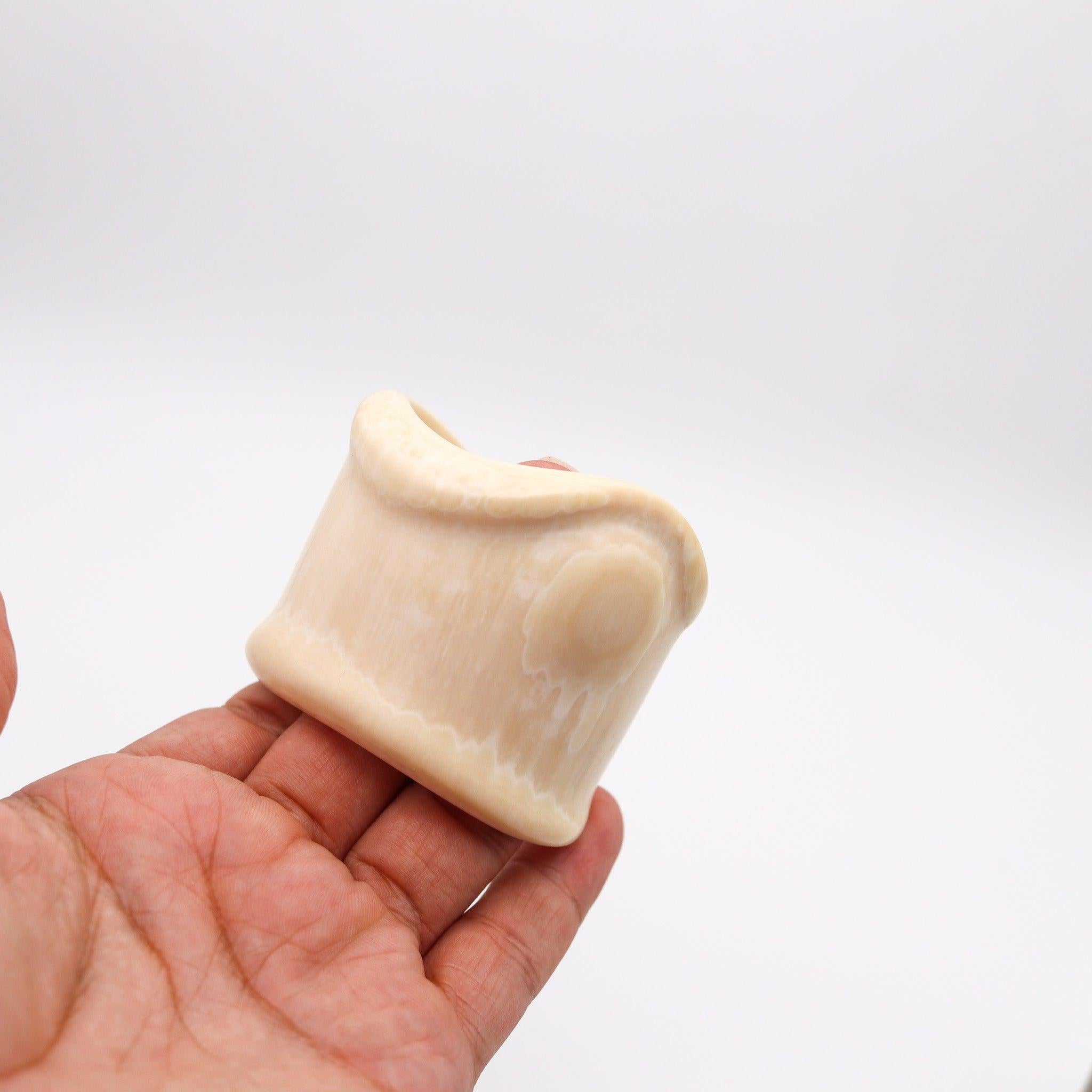 TIFFANY & CO. 1975 Elsa Peretti Rare Prototype Right Bone Cuff Carved In Ivory 2