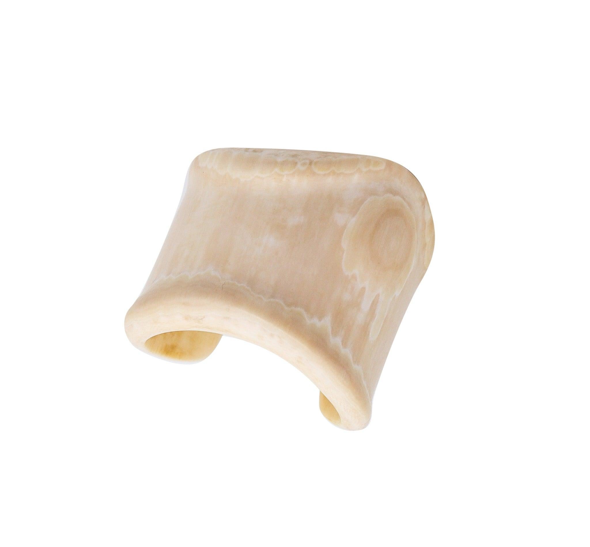TIFFANY & CO. 1975 Elsa Peretti Rare Prototype Right Bone Cuff Carved In Ivory 3