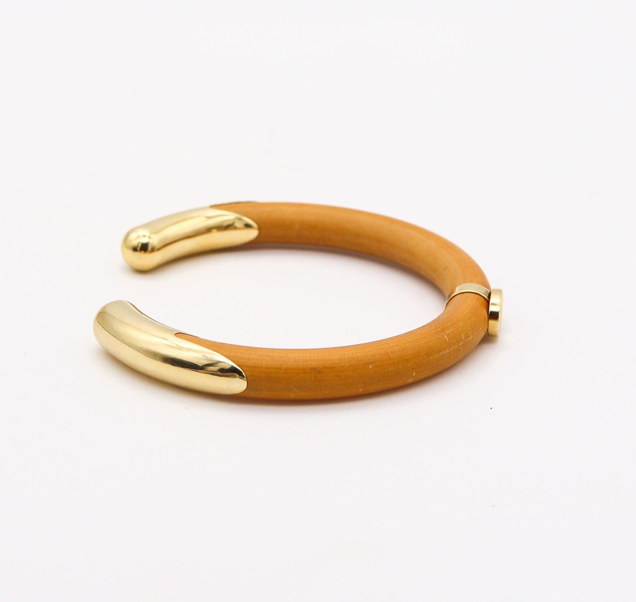 Women's TIFFANY & CO 1976 Elsa Peretti Very Rare Rattan Cuff Bracelet With 18Kt Gold