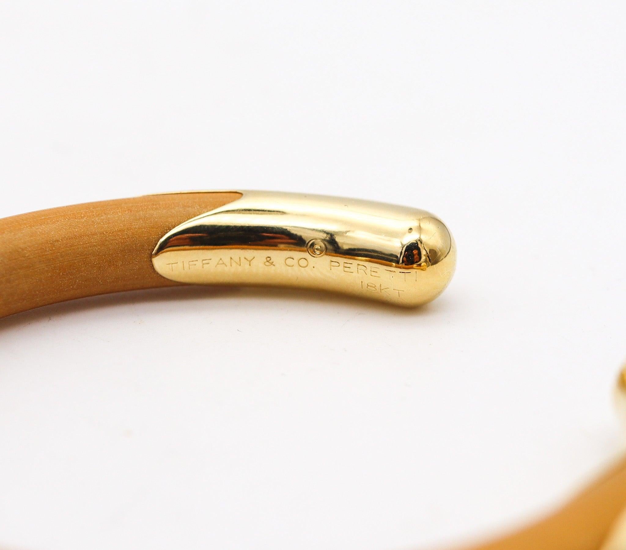 TIFFANY & CO 1976 Elsa Peretti Very Rare Rattan Cuff Bracelet With 18Kt Gold 3