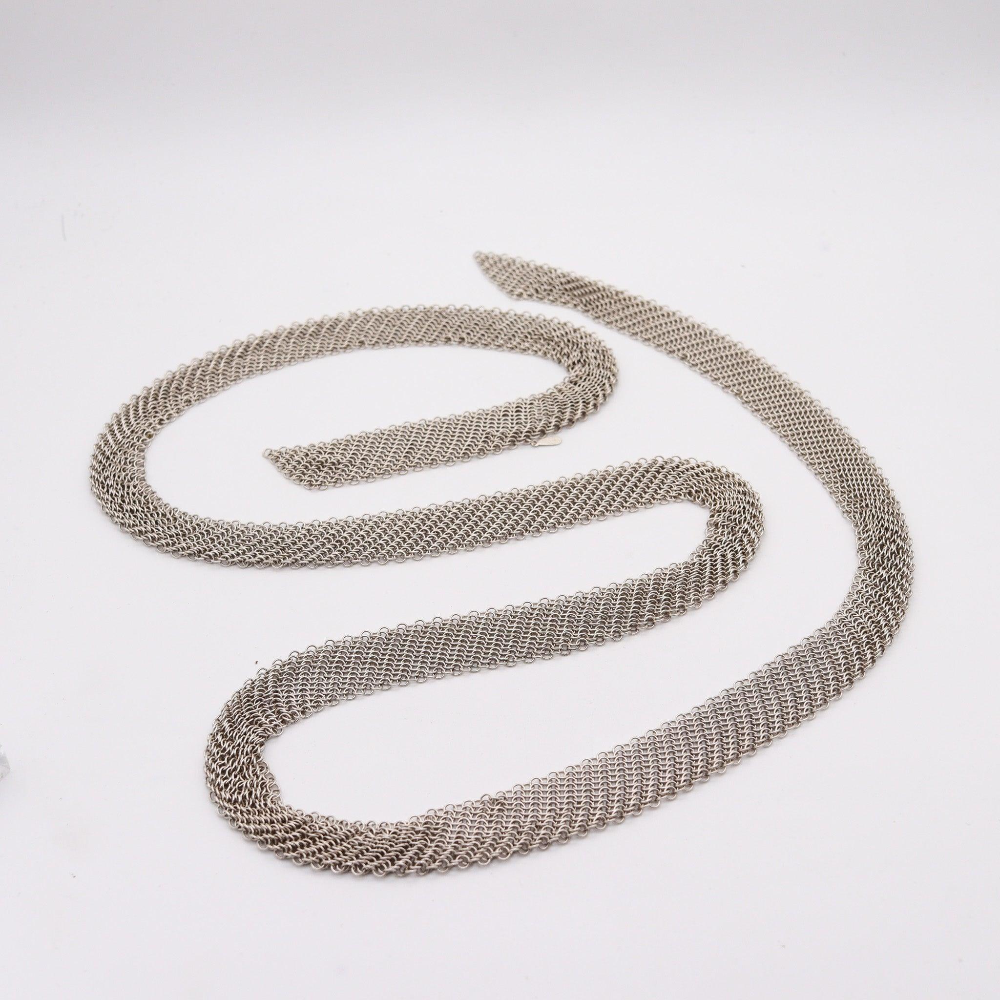 Donna TIFFANY & CO. 1977-80 Elsa Peretti - Collana a maglia drappeggiata in argento massiccio (925) in vendita