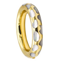 Tiffany Co. 1977 Angela Cummings Bracelet Allure en or jaune 18 carats avec nacre blanche