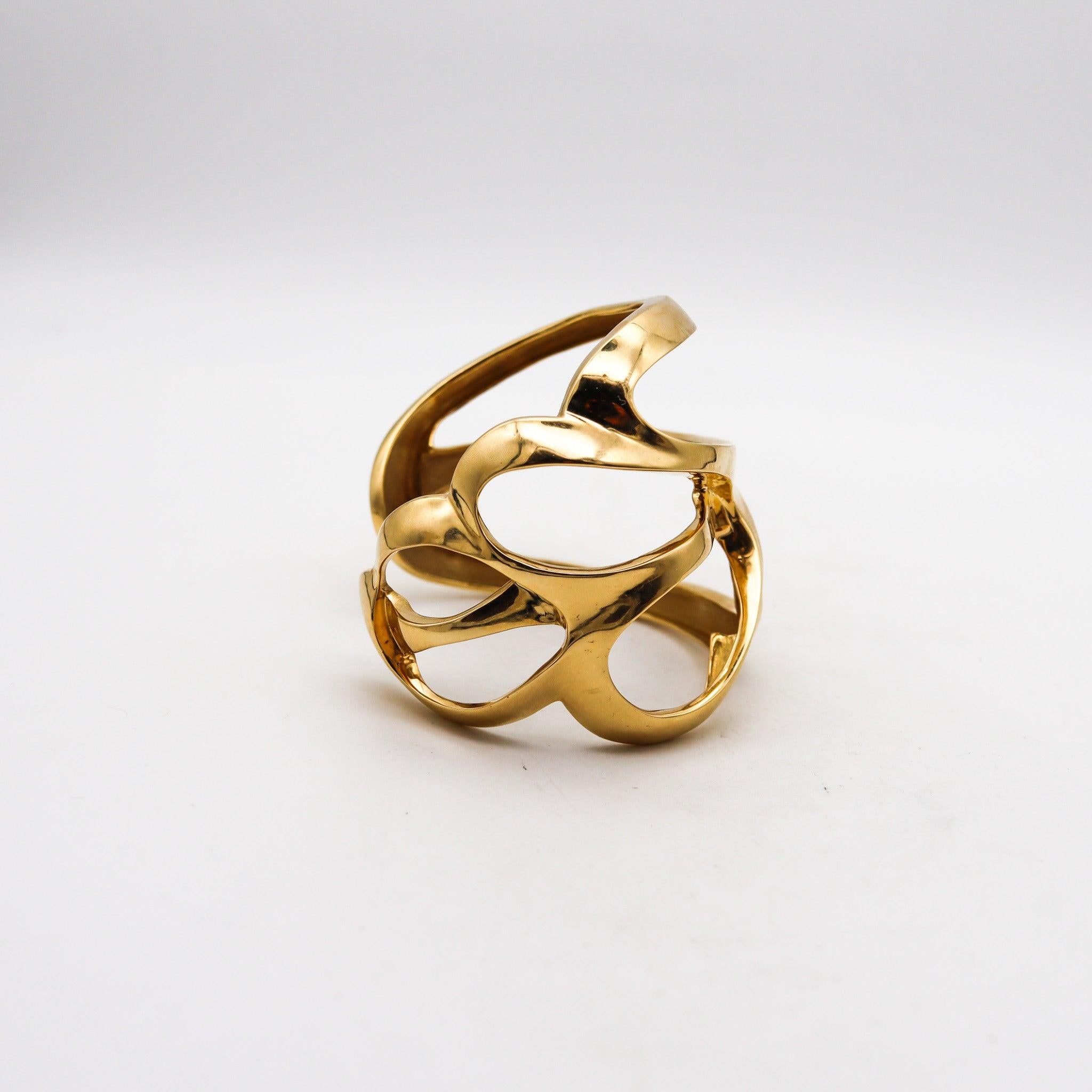 Women's TIFFANY & CO 1977 Angela Cummings Autumn Cuff Bracelet In 18Kt Yellow Gold