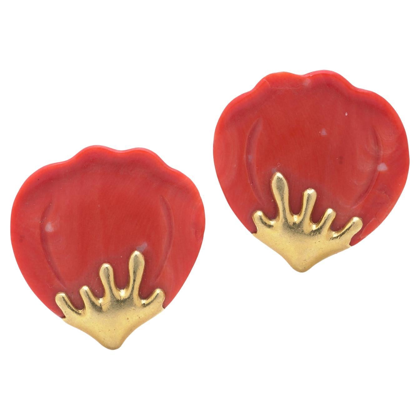 Tiffany
Co. 1977 Angela Cummings Petals Earrings in 18Kt Gold
Pink Quartz