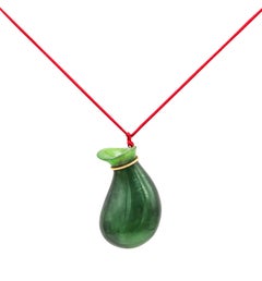 TIFFANY & CO 1977 Elsa Peretti Carved Nephrite Jade Jug Jar Bottle in 18Kt Gold