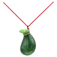 TIFFANY & CO 1977 Elsa Peretti Carved Nephrite Jade Jug Jar Bottle in 18Kt Gold