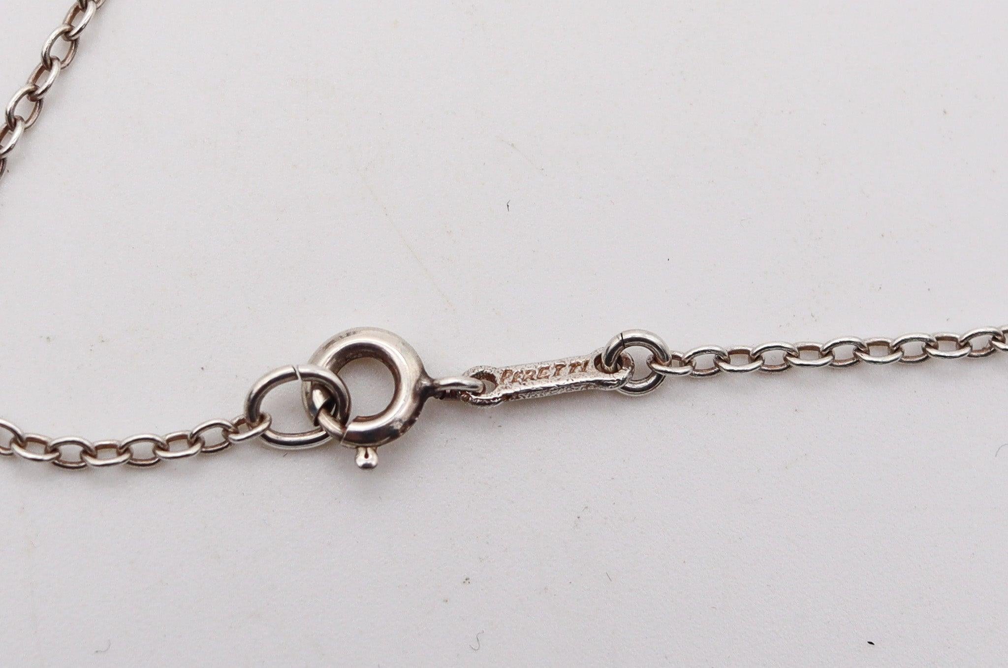TIFFANY & CO. 1977 Elsa Peretti Freeform Open Bottle Necklace in .925 Sterling In Excellent Condition In Miami, FL