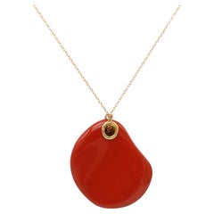 TIFFANY
CO. 1977 Elsa Peretti Jasper Touchstone Pendant Necklace In 18Kt Gold TIFFANY
CO. 1977 Elsa Peretti Jasper Touchstone Pendant Necklace In 18Kt Gold