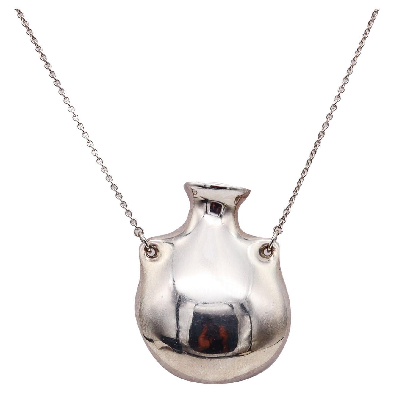 Elsa Peretti Silver Necklace Halston Perfume Designerjewelry 925 Silver  Vintage Jewelry - Etsy