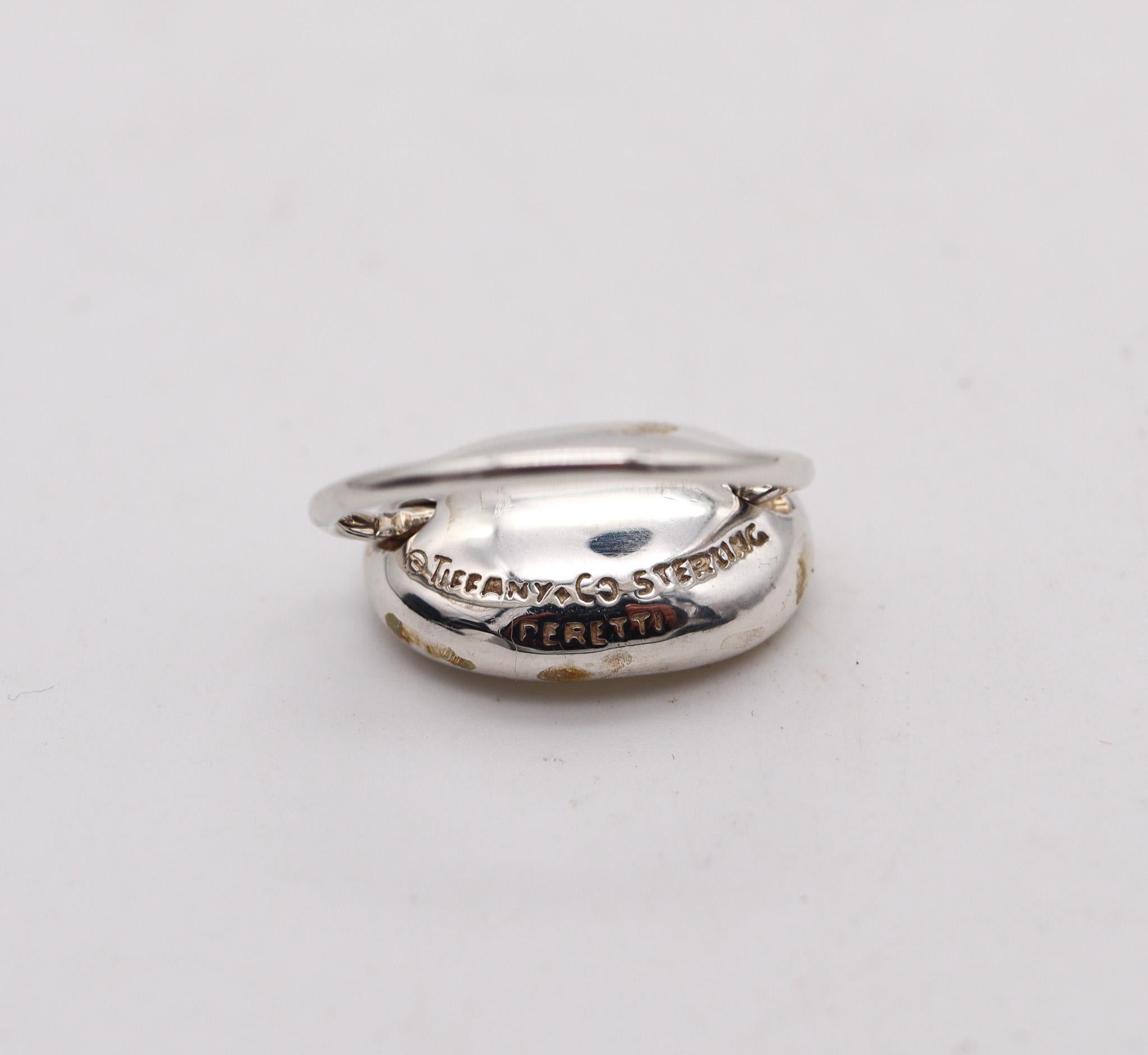 Modernist Tiffany & Co 1977 Elsa Peretti Rare Extra Large Kinetic Bean Ring .925 Sterling