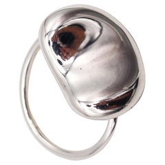 Tiffany & Co 1977 Elsa Peretti Rare Extra Large Kinetic Bean Ring .925 Sterling