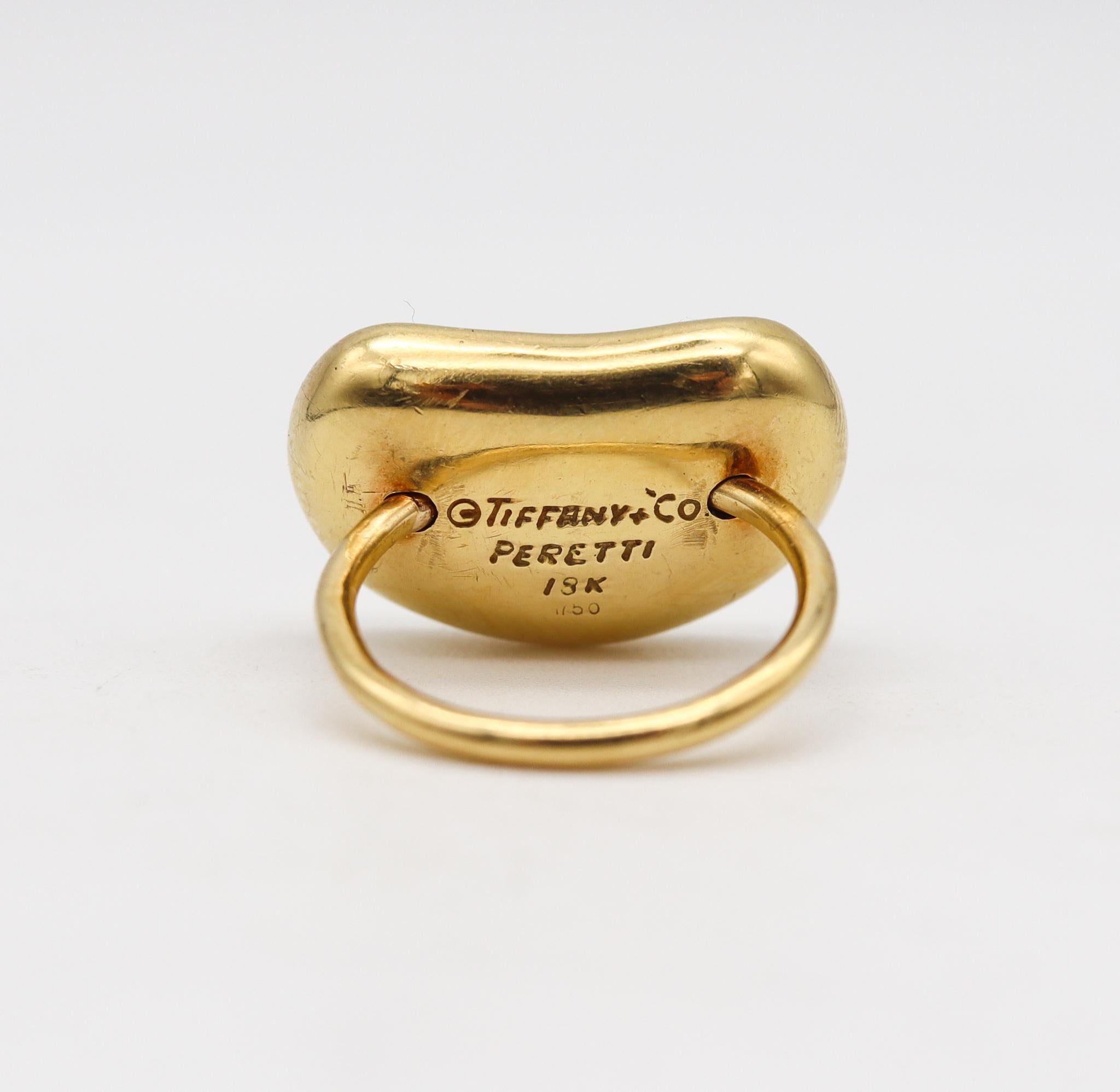 Modernist Tiffany & Co. 1977 Elsa Peretti Rare Extra Large Kinetic Bean Ring in 18Kt Gold