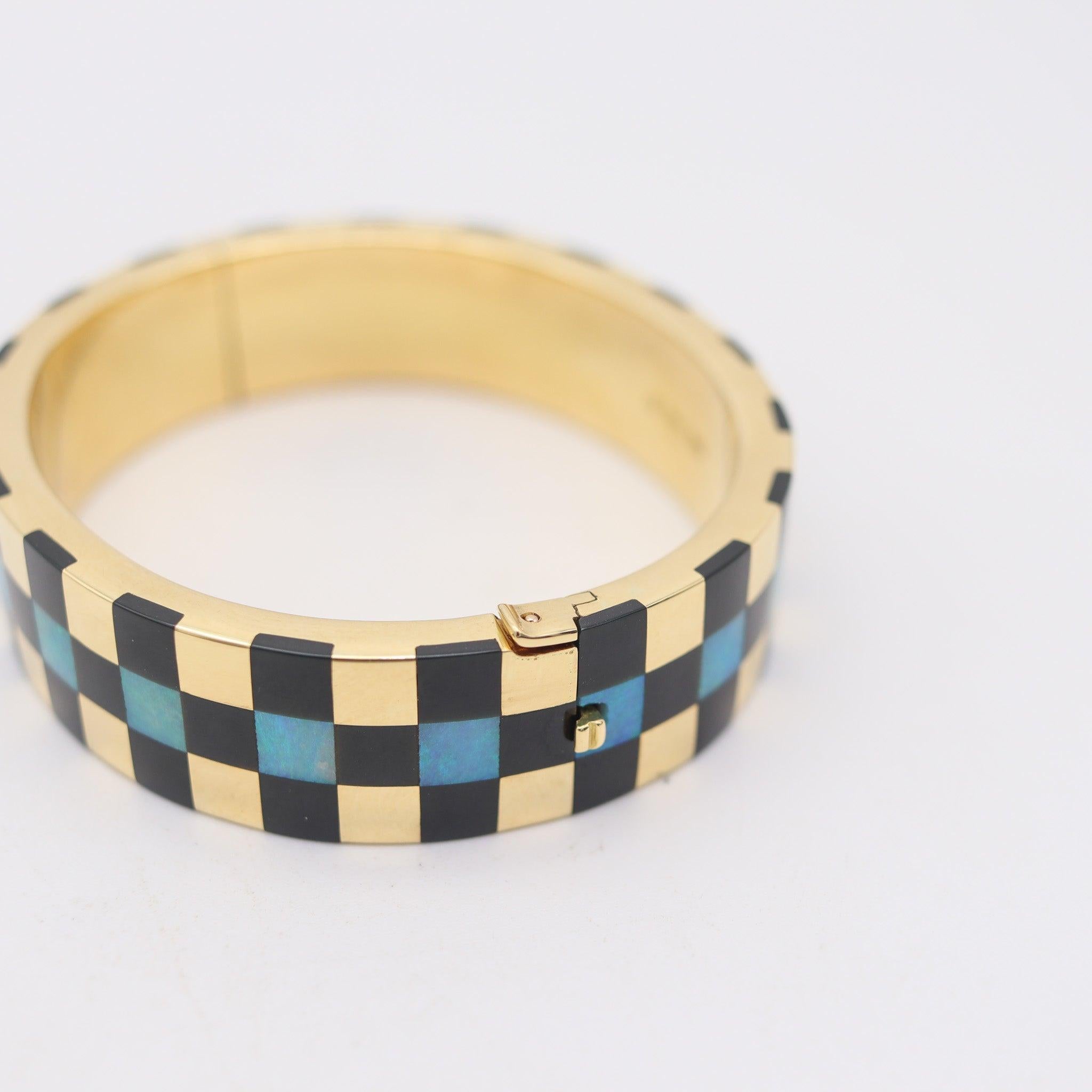 Taglio misto TIFFANY & CO. 1978 Angela Cummings Bracciale in oro 18Kt e opale nero e giada nera in vendita