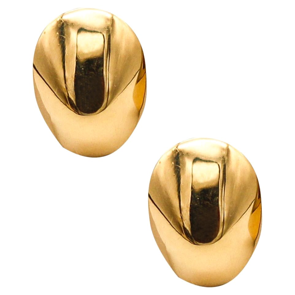 Tiffany & Co. 1978 Angela Cummings Seltene ovale konvexe Clip-Ohrringe aus 18 Karat Gold