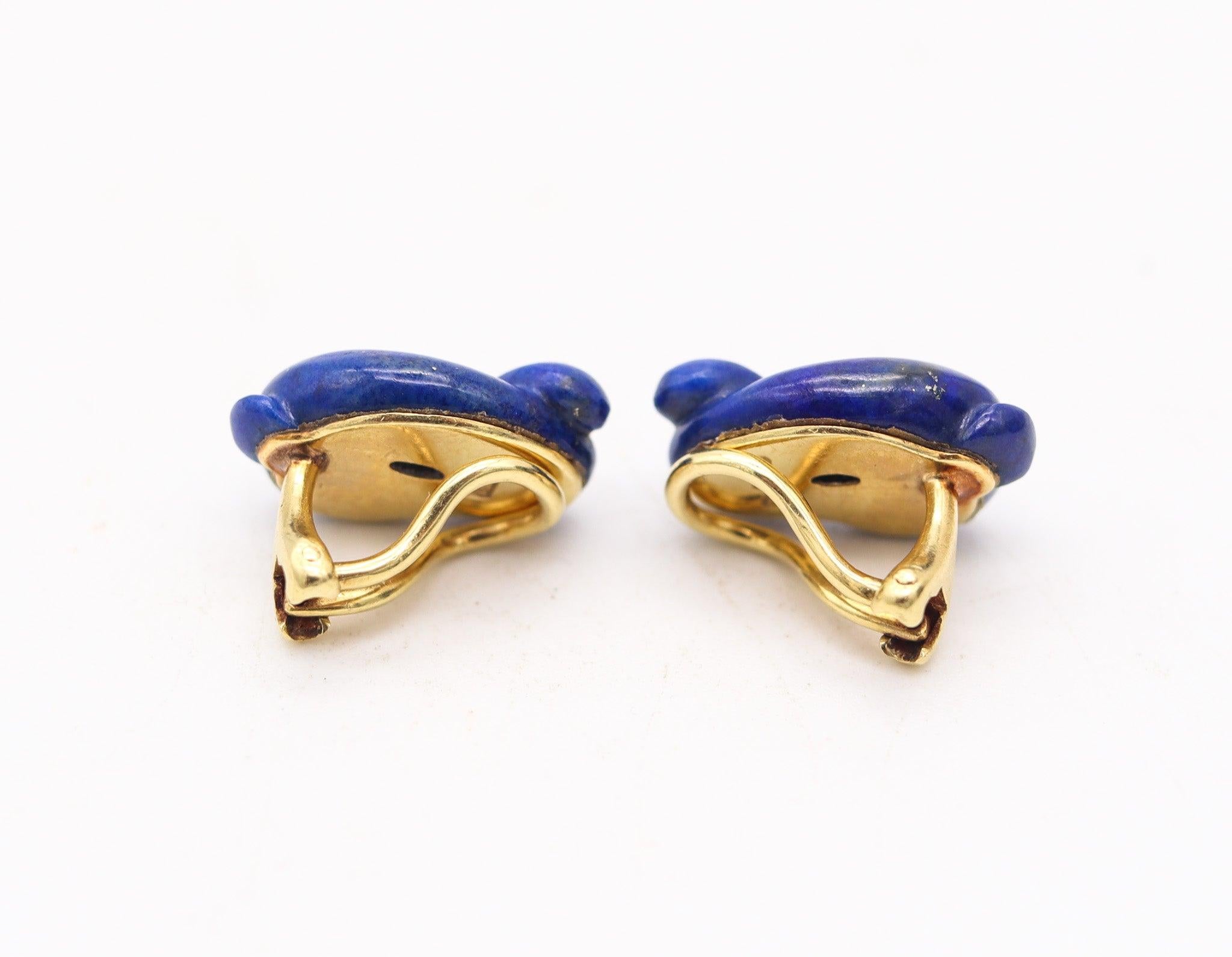 Taglio misto TIFFANY & CO. 1978 By Angela Cummings Orecchini con nodi di lapis in oro giallo 18Kt in vendita