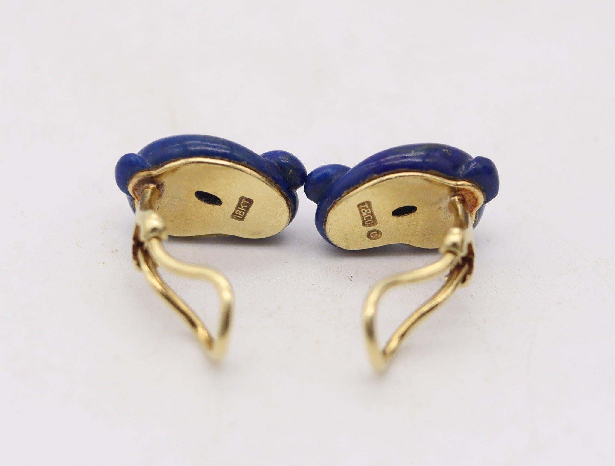 TIFFANY & CO. 1978 By Angela Cummings Orecchini con nodi di lapis in oro giallo 18Kt In condizioni ottime in vendita a Miami, FL