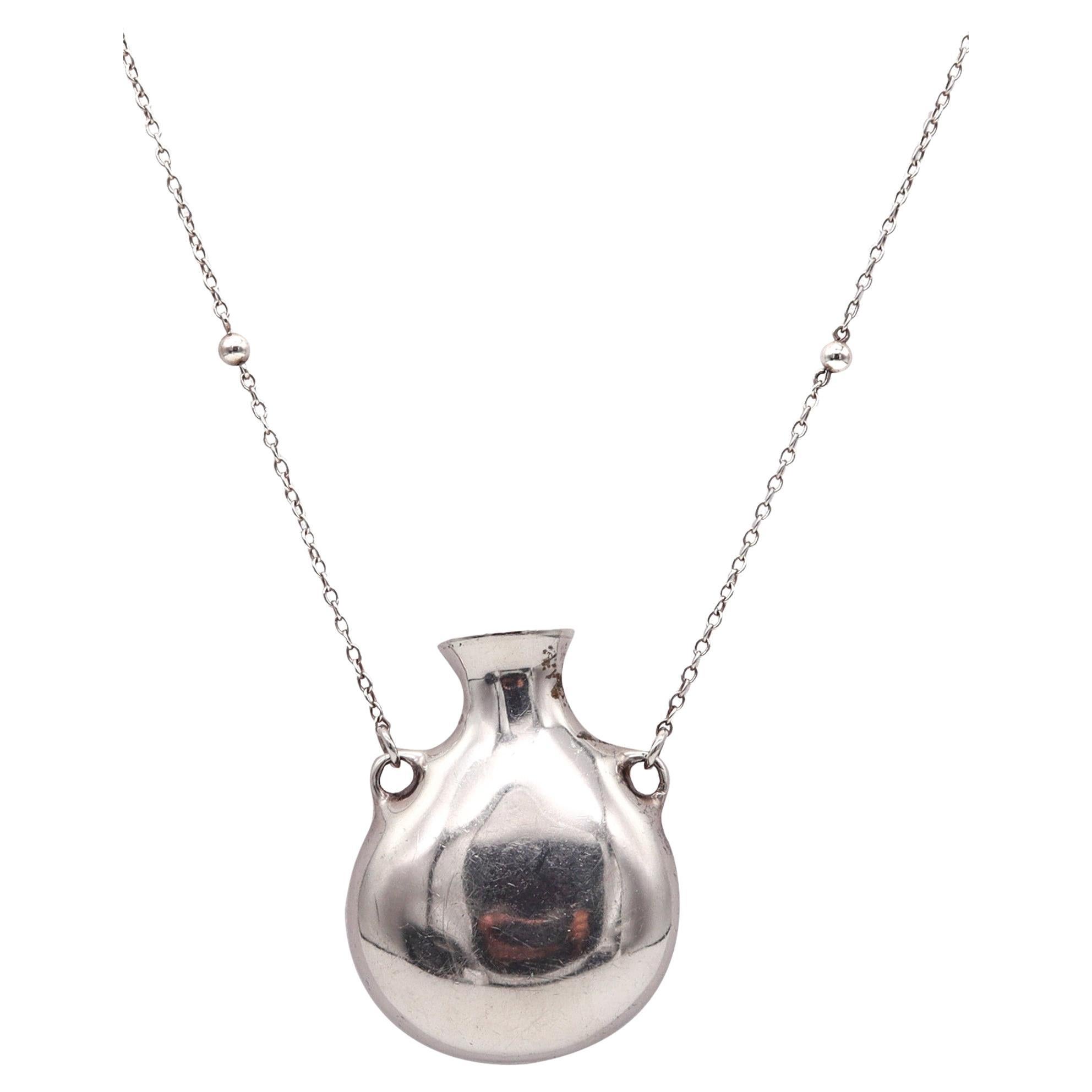 Tiffany & Co. 1978 par Elsa Peretti, collier bouteille ouverte de forme libre en sterling 925 en vente