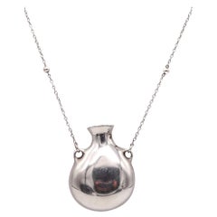 Tiffany & Co. 1978 par Elsa Peretti, collier bouteille ouverte de forme libre en sterling 925