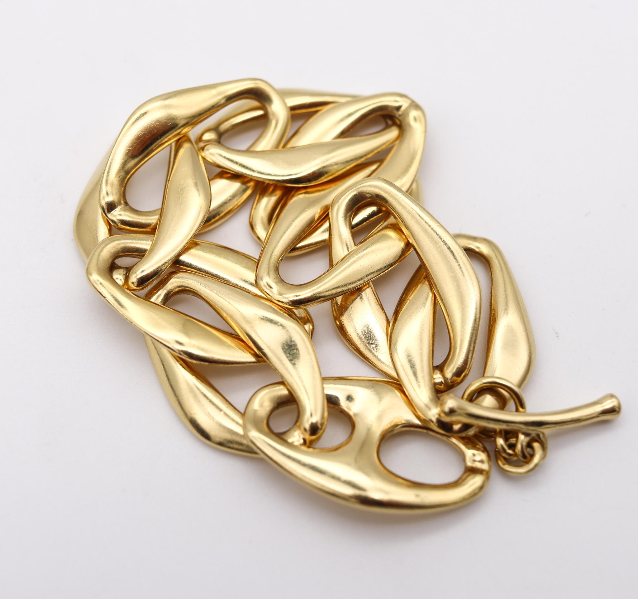 Women's or Men's Tiffany & Co 1978 by Elsa Peretti Rare Aegean Links Bracelet in 18Kt Yellow Gold