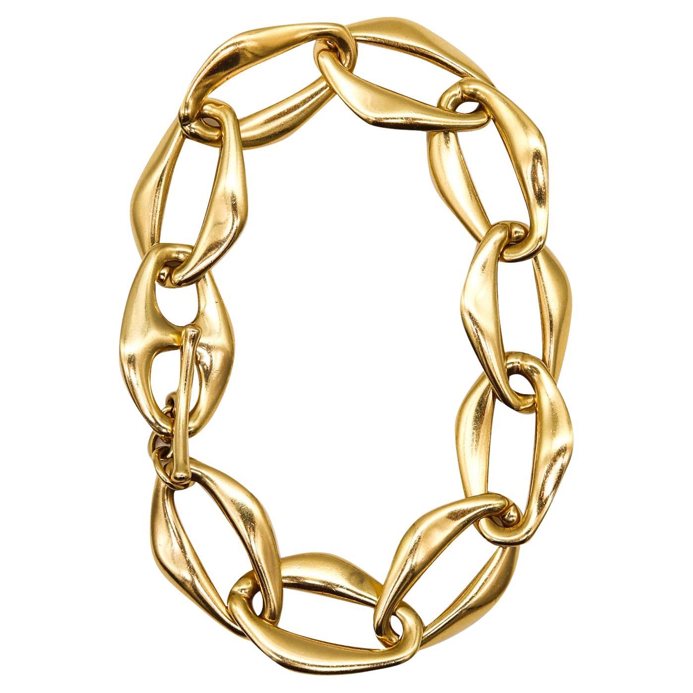Tiffany & Co 1978 by Elsa Peretti Rare Aegean Links Bracelet in 18Kt Yellow Gold