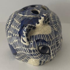 Tiffany & Co. 1978 Ceramic Blue Ceramic Cat Porporri Holder