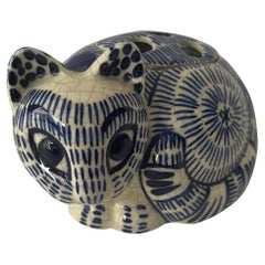 Tiffany & Co. 1978 Gatto in Ceramica Blu Portaporte