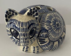 Tiffany & Co. 1978 Ceramic Blue Ceramic Cat Porporri Holder